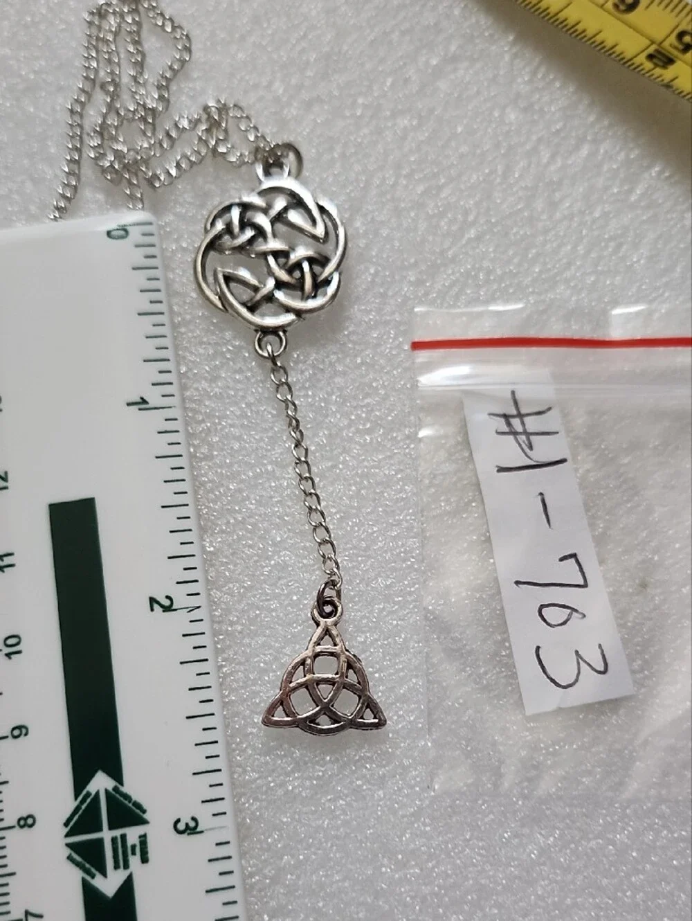 Hand Crafted Silver Celtic Knot Drop Necklace